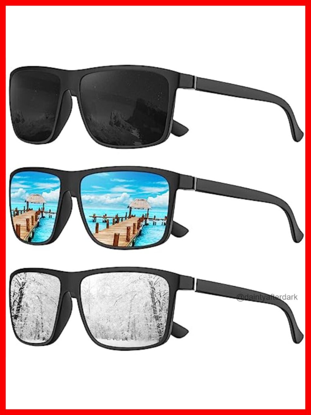 KALIYADI Polarized Sunglasses UV Protection Rectangular for Driving Fishing